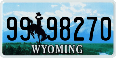 WY license plate 9998270