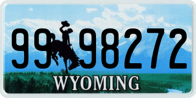 WY license plate 9998272