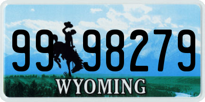 WY license plate 9998279