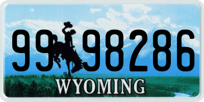 WY license plate 9998286