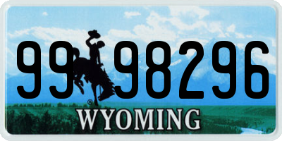 WY license plate 9998296