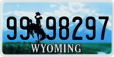 WY license plate 9998297