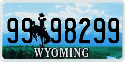 WY license plate 9998299