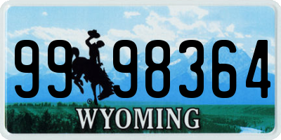 WY license plate 9998364