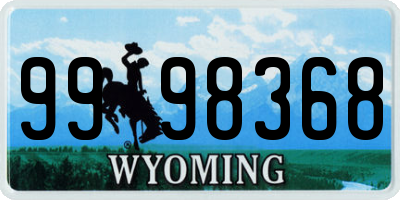 WY license plate 9998368