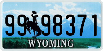 WY license plate 9998371