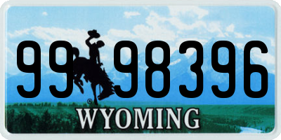 WY license plate 9998396