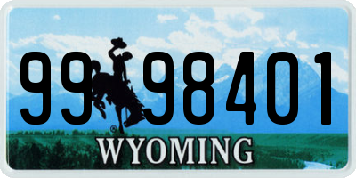 WY license plate 9998401