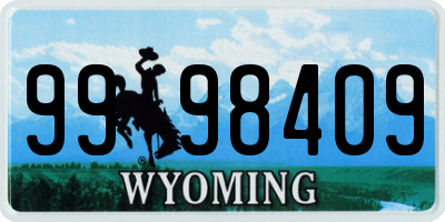 WY license plate 9998409