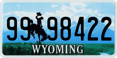 WY license plate 9998422