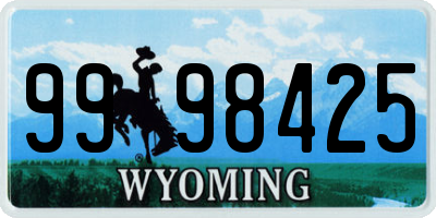 WY license plate 9998425