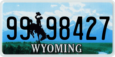 WY license plate 9998427