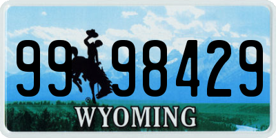 WY license plate 9998429