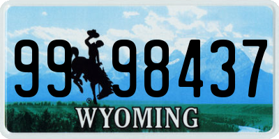 WY license plate 9998437