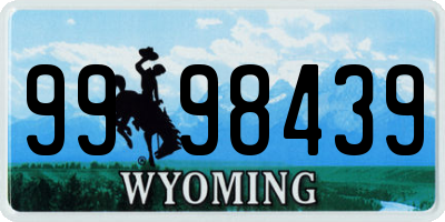 WY license plate 9998439