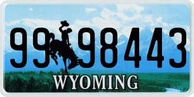 WY license plate 9998443