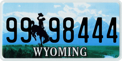 WY license plate 9998444