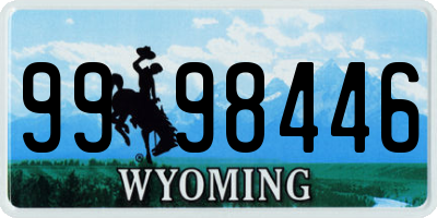 WY license plate 9998446