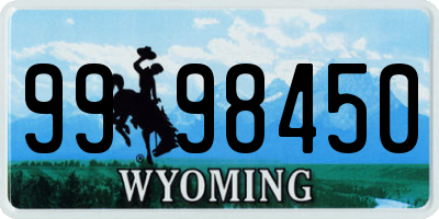 WY license plate 9998450