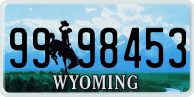 WY license plate 9998453