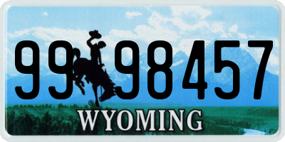 WY license plate 9998457