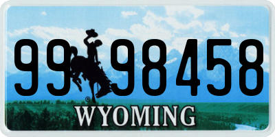 WY license plate 9998458