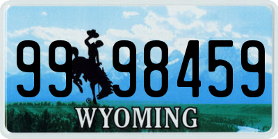 WY license plate 9998459