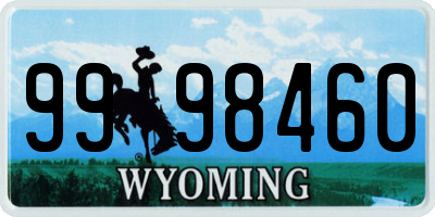 WY license plate 9998460