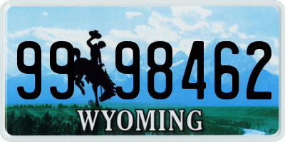 WY license plate 9998462