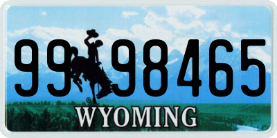 WY license plate 9998465