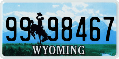 WY license plate 9998467