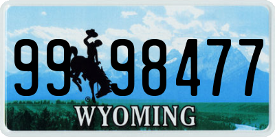 WY license plate 9998477