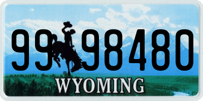 WY license plate 9998480