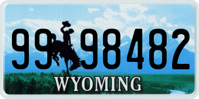 WY license plate 9998482