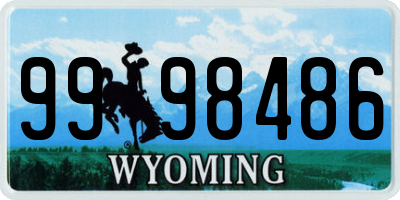 WY license plate 9998486
