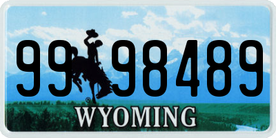 WY license plate 9998489