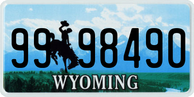 WY license plate 9998490