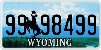 WY license plate 9998499