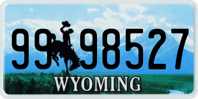 WY license plate 9998527