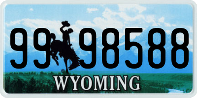 WY license plate 9998588