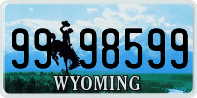 WY license plate 9998599