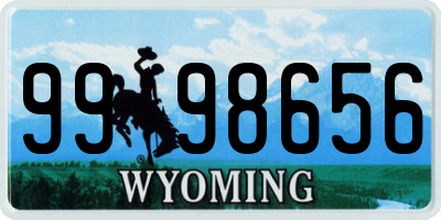 WY license plate 9998656