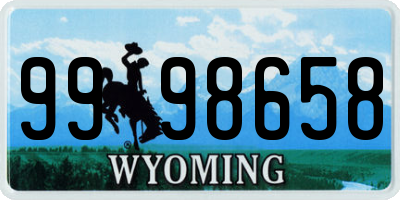 WY license plate 9998658