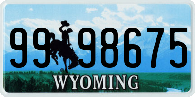 WY license plate 9998675