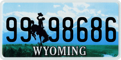 WY license plate 9998686