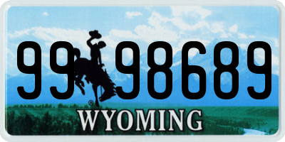 WY license plate 9998689