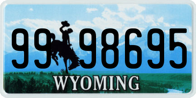 WY license plate 9998695