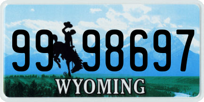 WY license plate 9998697