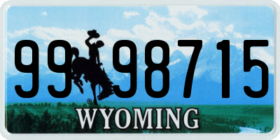 WY license plate 9998715