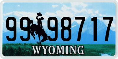 WY license plate 9998717